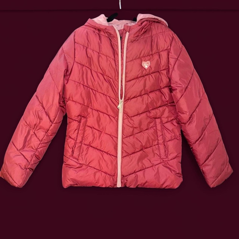 Pink Platinum Girls Pink Hooded Puffer Jacket Size 14/16